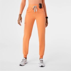 Figs Shaka Orange Zamora High Waisted Joggers with Blue Drawstring Women’s S/P